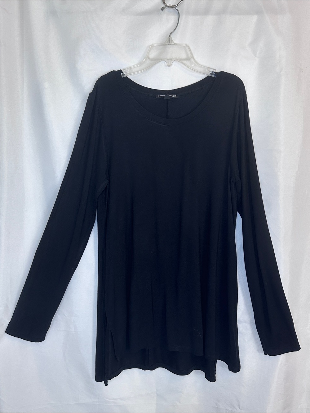Cable & Gauge Black Long Sleeve Scoop Neck Top